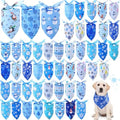 Abbylike 50 Pcs Winter Dog Bandanas Bulk, Blue Snowflake Snowman Penguin by Abbylike