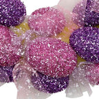 Glittered Small Artificial Easter Egg Wreath with Mesh Ribbons - 20" - Image 6