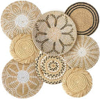 Xuhal 8 Pcs Boho Wall Basket Decor Decorative Bulrush Woven Basket Wall Decor Rustic Farmhouse Hanging Baskets for Kitchen Rustic Home Summer Decorations by Xuhal