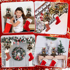 Therwen 2 Pcs Christmas Stocking Holders Lantern, LED, Xmas Tree, Bronze - Image 6
