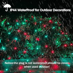 HISHINY LED Christmas Net Lights Outdoor, 5ftx5ft 100LED Green Wire, Connectable Bush Mesh Net Lights String for Halloween Christmas Party,Shrub,Yard,Tree（Red&Green） - Image 3