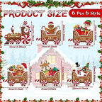 Wettarn 6 Pcs Christmas Train Yard Signs with LED Lights Stakes,Santa - Image 2