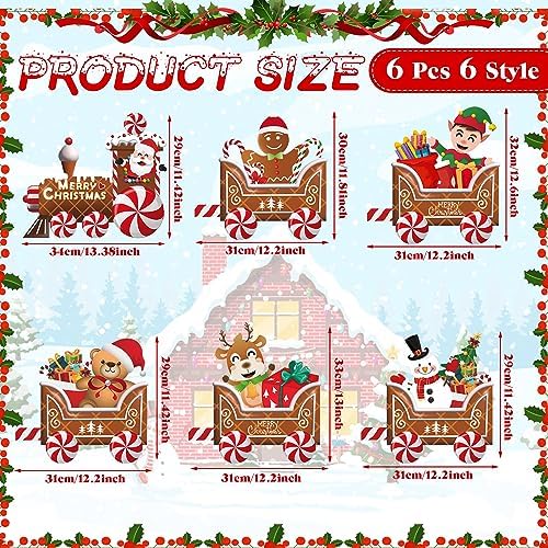 Wettarn 6 Pcs Christmas Train Yard Signs with LED Lights Stakes,Santa - Image 2