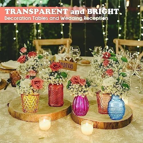 Dandat 24 Pieces Small Colored Vase Bulk 12 Style Decorative Bud Vase - Image 5