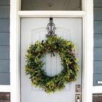 Front Door Wreath Hanger, Adjustable Hook Length Colonial Design, Brown - Image 4