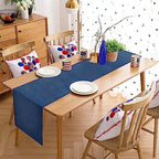 Blue Table Runner Burlap Roll Navy Farmhouse Table Linens 2 Pack 13x84 Inch - Image 2