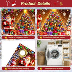 7x16FT Christmas Tree Snowman Garage Door Cover Decorations Merry Christmas Garage Door Banner for Outdoor Indoor Christmas Decorations Party Photography Backdrop - Image 3