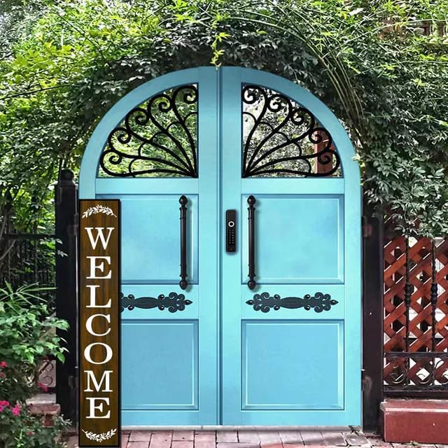 64 * 8 Inch - Welcome Sign for Front Door - Large Rustic Wood Plank Set, Standing & Hanging Porch Decor, Indoor/Outdoor - Image 4