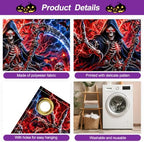 7x16FT Halloween Neon killer Garage Door Banner UV Reactive Fluorescent killer Garage Door Cover Decoration for Hallowen Decoration - Image 3