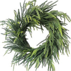 24 Inch Real Touch Norfolk Pine Christmas Wreath for Front Door Outside by Montekin