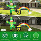 7FT Long St Patricks Day Inflatables Leprechaun Outdoor Decorations, Blow Up Leprechaun with Pot of Gold & Rainbow Built-in LEDs St Patricks Outdoor Decorations for Holiday Party Yard Garden Lawn - Image 5