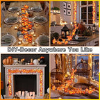 Tuanse 12 Pack Fall Decoration for Home Halloween Garland with Lights Maple - Image 5