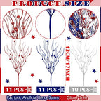 Giegxin 32 Pack Labor Day Centerpiece Decor Red White Blue Stem Picks - Image 2