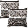 · REDEARTH · Boho Textured Handwoven Throw Pillow Cases - Black Jasper by REDEARTH