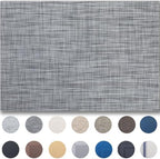Placemats Set of 12 - Easy Clean Woven Vinyl Placemats for Dining Table, Indoor/Outdoor Place Mats, Washable PVC Table Mats（Dark Gray） by Unknown