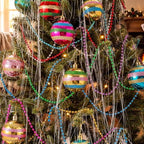 Soulchen Vintage Christmas Tree Ornaments Set 2.36 Inch Retro Striped Ball - Image 3