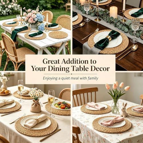 13.8" Round Woven Placemats, Plate Chargers for Dining Table - Image 3