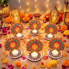 DoubleFill 24 Pack Indian Decorations for Pooja Candle Holder, Om Shadow by DoubleFill