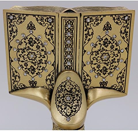 Quran Open Book Allah Muhammad - Home Decor Showpiece Gift 6.25 x 4.5in (Gold) - Image 5
