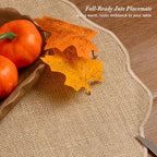 Noctiflorous Round Burlap Placemats Set of 12 Jute Rustic Place Mats for Dining Table Heat Resistant Natural Farmhouse Table Mats Decor (Wave Rim) - Image 4
