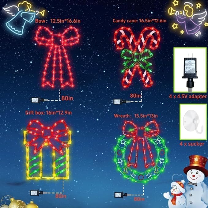 TRWYMZ Christmas Decorations - 16" Christmas Window Silhouette Lights - Image 2