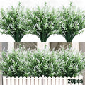 RECUTMS White Outdoor Artificial Flowers UV Resistant Fake Plants 20 Bundle by RECUTMS