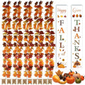 Fall Decor Set 5 Pack 5.9Ft Artificial Fall Maple Leaves Garland - 70pcs with Mini Pumpkins kit, Happy Fall Porch Banner Welcome Signs Autumn Decor for Thanksgiving Home & Fall Decorations by NQN