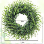 26''Large Artificial Boxwood Wreath for Front Door, All Year Round Greenery Wreath Home Decor Artificial Spring Summer Greenery Hanging for Wall Farmhouse Wedding Indoor Outdoor Decor(Include Ribbon) - Image 2