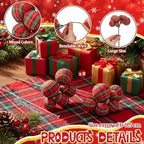 Daifunli 8 Pcs Buffalo Plaid Christmas Ball Tree Picks 7.87 Inch Xmas Picks - Image 2