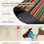 Faux Leather Placemats Set of 4 - Color Stripe Resistant Placemats for Dinner Table, Non-Slip Waterproof Oil-Proof Washable Reusable Placemat for Indoor Outdoor Kitchen Decor, 15.75In*11.81In - Image 3
