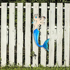John's Studio Mermaid Wall Decor Outdoor Metal Fish Bathroom Hanging Art Glass Blue Ocean Theme Decorations for Home, Pool and Patio - Image 7