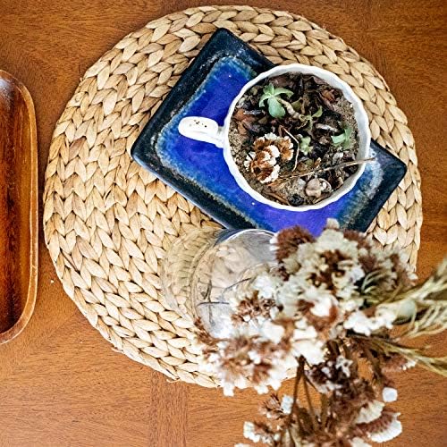 Round Woven Placemats Set of 10, 13.4 Inch Water Hyacinth Charger Plates with Clean Straight Rim, Bulk Handwoven Wicker Table Mats for Modern Minimalist Dining, Parties and Holiday Entertaining - Image 5