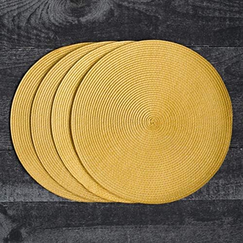 Now Designs Disko Round Placemats, Disko Honey, Set of 4 - Image 5
