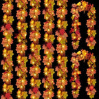 CQURE 7 Pack Fall Leaf Garland with Lights, Fall Vines Autumn Garland LED Lights Artificial Maple Fall Leaves Thanksgiving Decor for Home Wedding Fireplace Party by CQURE