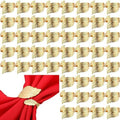 Bokon 100 Pcs Gold Napkin Rings, Metal Leaf Shaped Holders for Wedding by Bokon