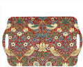 Pimpernel Morris & Co Strawberry Thief Red Large Handled Tray | Serving Tray for Lunch, Coffee, or Breakfast | Made of Melamine for Indoor and Outdoor use | Measures 18.9" x 11.6" | Dishwasher Safe by Pimpernel