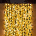 Contatto 2 × 43 Feet Fake Vines with 260 LED Solar Outdoor String Lights, Hanging Fake Ivy Greenery Garland Plants, Artificial Plants, Fake Leaves for Balcony Decor/Outdoor Wall Decor/Garden/Patio by Contatto