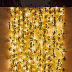 Contatto 2 × 43 Feet Fake Vines with 260 LED Solar Outdoor String Lights, Hanging Fake Ivy Greenery Garland Plants, Artificial Plants, Fake Leaves for Balcony Decor/Outdoor Wall Decor/Garden/Patio by Contatto