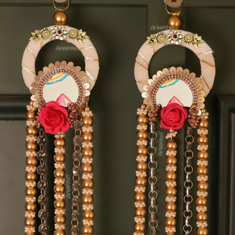 Divyakosh Rosewood Door Decoration Hanging - Welcome Tags, Diwali Decor, Temple Decoration, Side Hangings - 24 Inch, 1 Pair, Pack of 2, Multicolour - Image 3