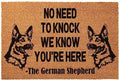 Funny Coir Doormat - German Shepherd 'No Need to Knock' Welcome Mat - 23.6 x 15.9 inch by JiXianJu