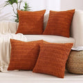 All Smiles Burnt Orange Terracotta Rust Throw Pillow Covers 18x18 Set of 4 by AllSmiles