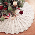 Thenshop 48 Inch Chunky Cable Knit Christmas Tree Skirt, Beige by Thenshop