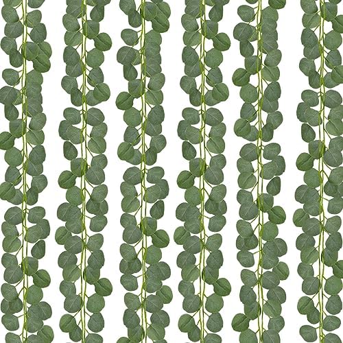 CQURE 72 Pack 504Ft Eucalyptus Garland,Artificial Eucalyptus Leaves Table Greenery Garland Wreath Vines for Wedding Party Table Fireplace Bedroom Wall Room Decor by CQURE