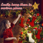 Zubebe 12 Pcs Christmas Mini Stockings Knitted Stocking, Red and White - Image 3