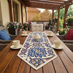 Jacquard Woven Floral Table Runner 18x55 inches – Rustic Gobelin Tapestry Dining Table Decor, Durable Cotton & Polyester Blend Fabric, Vintage Farmhouse Style, Machine Washable Easy Care (Pattern 3) - Image 4