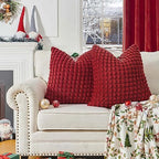 Velvet Pillow Cover 24x24 Textured Bubble Euro Shams Red - Image 6