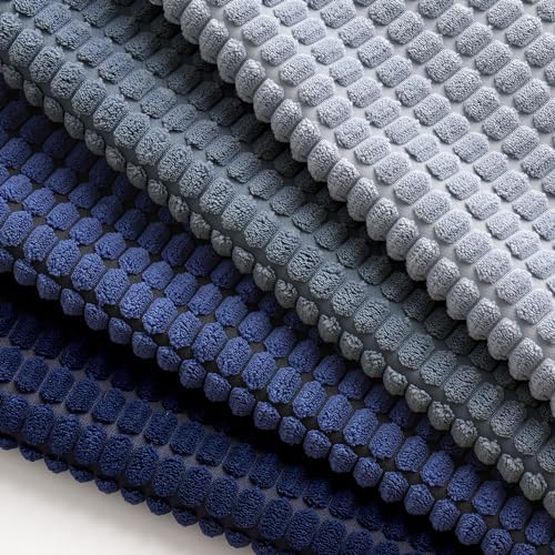 MIULEE Blue Decorative Pillow Covers 18x18 Inch Set of 4 Boho Western Farmhouse Home Decor Couch Throw Pillows Summer Coastal Corduroy Pillowcases Industrial for Sofa Living Room Bed (Pack of 2) - Image 4