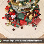 Mr. Pen Christmas Tree Skirt - 48 Inch Knitted Xmas Tree Skirt - Image 4