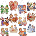 Cinnvoice Seasonal Diamond Art Hanging Kit,12 Pcs,Retro by QinYee