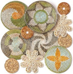 11 Pcs Boho Wall Basket Decor, Bulrush Woven Wall Hanging (Jungle) by Unknown